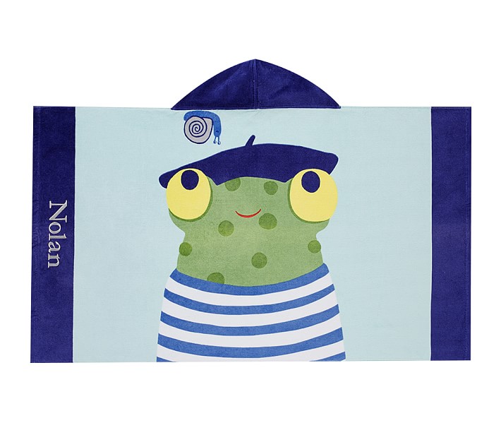 Frog Kid Beach Hooded Towel