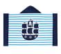 Breton Stripe Ship Kid Beach Hooded Towel