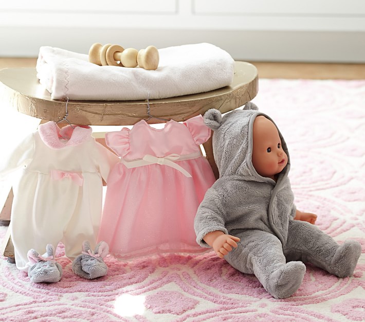 Baby Doll PJ, Party Dress &amp; Bear Onesie Outfit