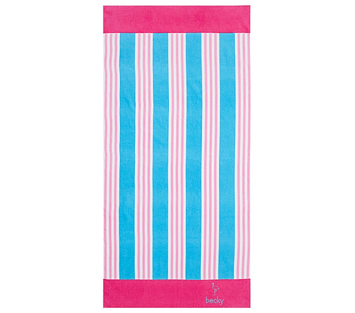 Nantucket Stripe Towel Pink Aqua