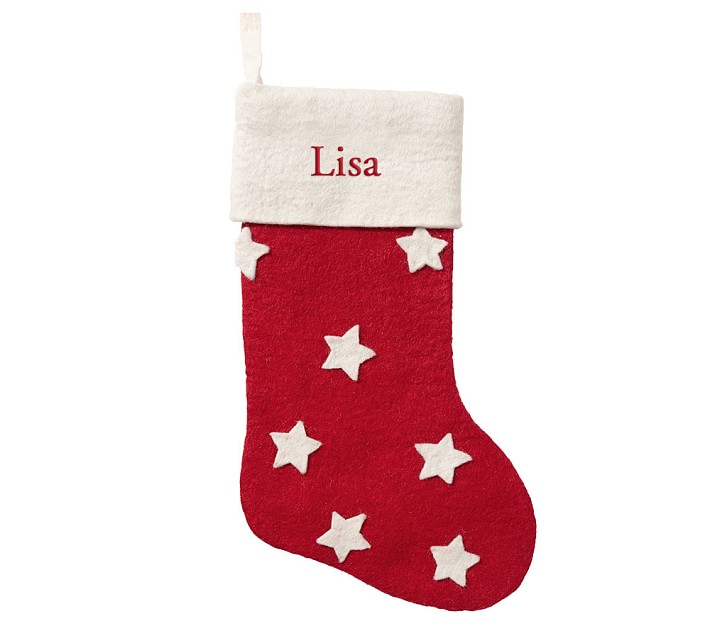 Stars Classic Felted Wool Stocking