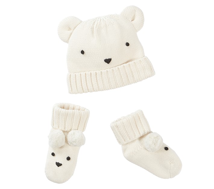 Polar Bear Hat and Bootie Sets