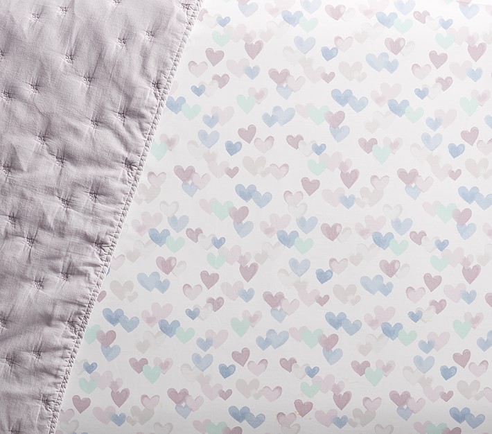 Retro Heart Crib Fitted Sheet