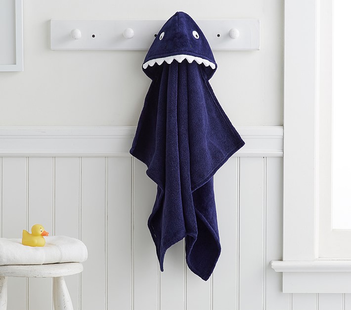 Navy Shark Baby Hooded Towel