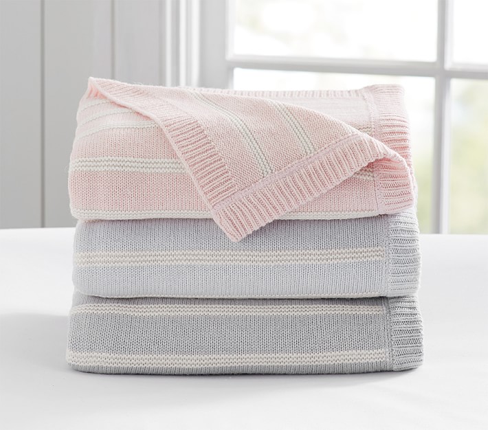 Sweet Stripe Knitted Baby Blanket