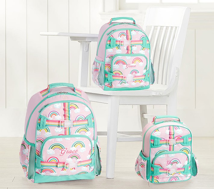Mackenzie Pink Reflective Rainbow Backpacks