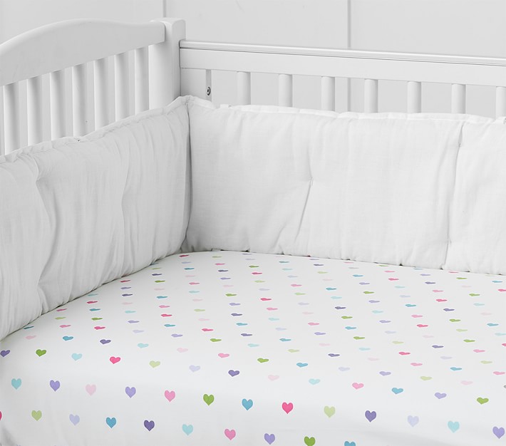 Multi Colored Heart Crib Fitted Sheet