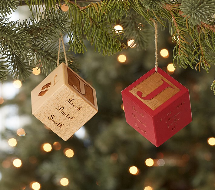 Personalized Baby Wooden Block Ornaments