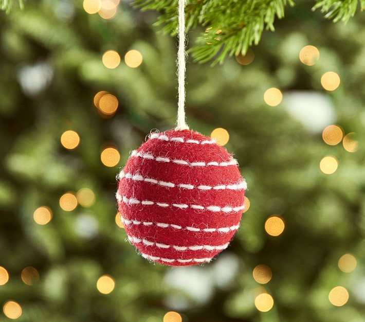 Red/White Felt Ball Ornament