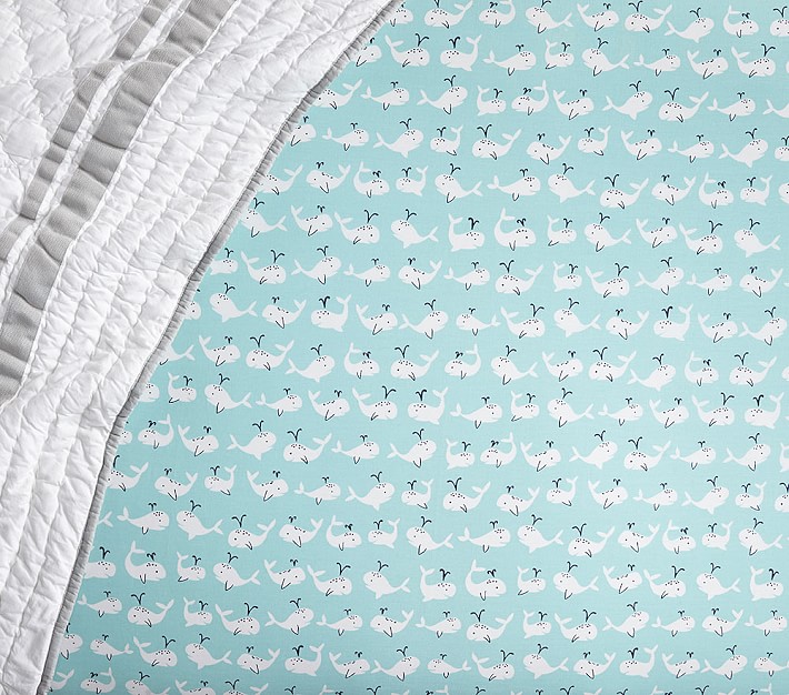 Preppy Whale Organic Crib Fitted Sheet