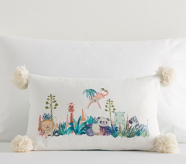 Justina Blakeney Jungalino Embroidered Animal Lumbar Pillow