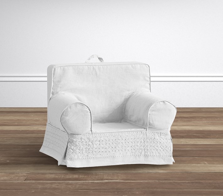 Light Gray Eyelet My First Anywhere Chair&#174; Slipcover Only