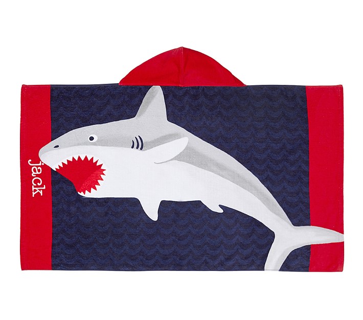 St Tropez Shark Icon Kid Beach Hooded Towel
