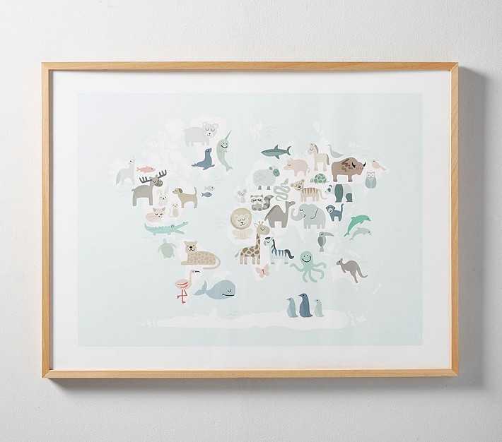 Minted&#174 Wild World Map Wall Art by Jessie Steury