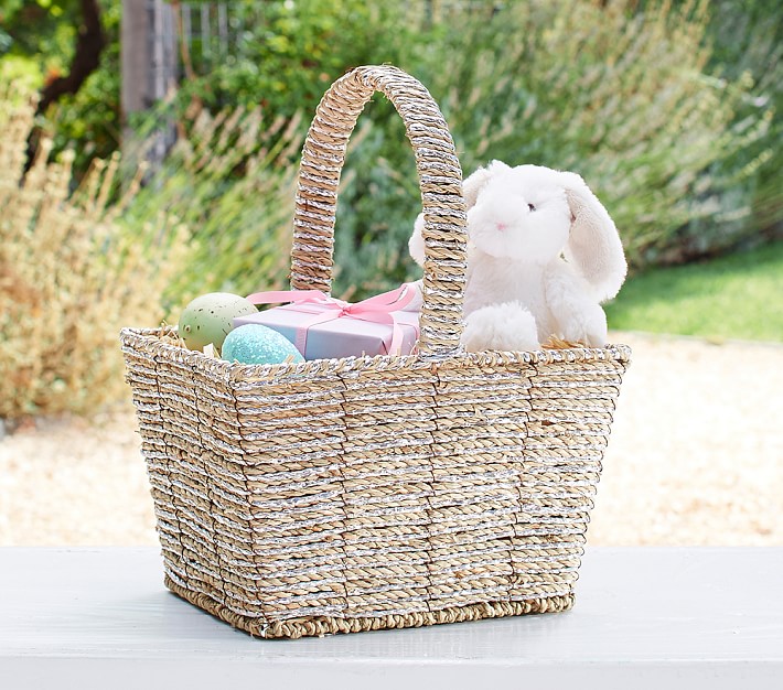 Silver Rope Square Easter Basket