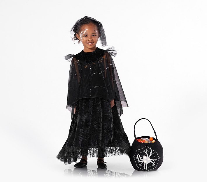 Toddler Light Up Black Spider Queen Halloween Costume