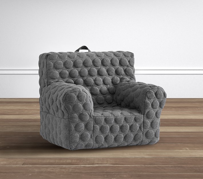 Organic Jersey Dot Charcoal My First Anywhere Chair&#174; Slipcover Only