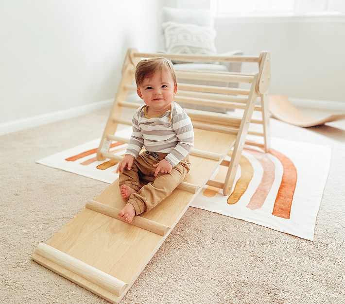 Lily &amp; River Little Climber Pikler Triangle With Ladder/Slide