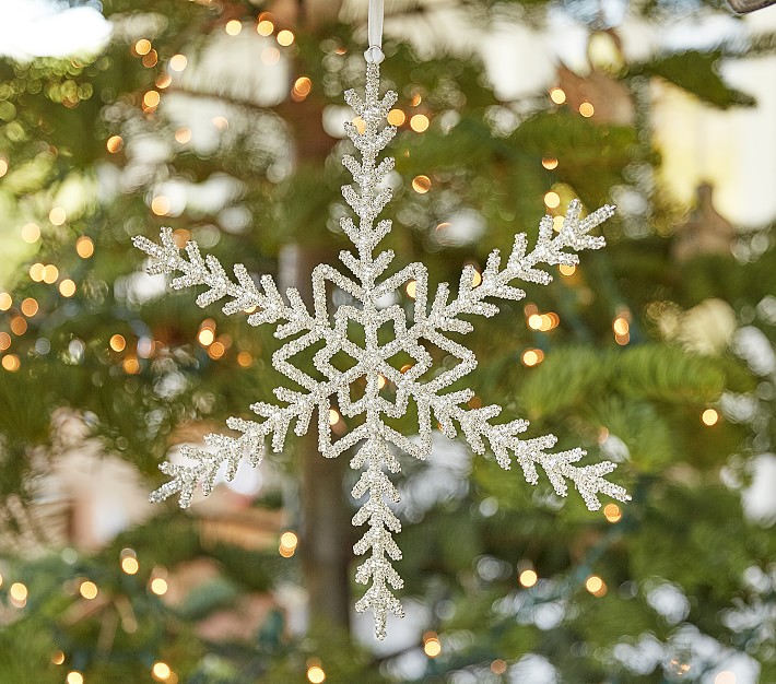 Monique Lhuillier Oversized Beaded Snowflake Ornament