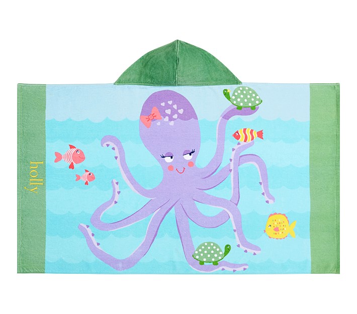 Classic Octopus Kid Beach Hooded Towel Girl