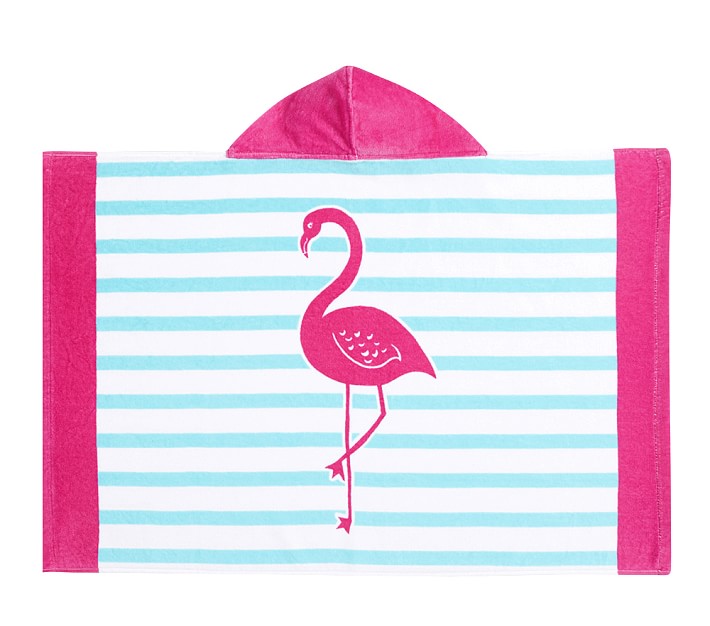 Breton Stripe Flamingo Baby Hooded Towel