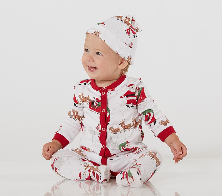 Heritage Santa Nursery Hat &amp; Pajama Set