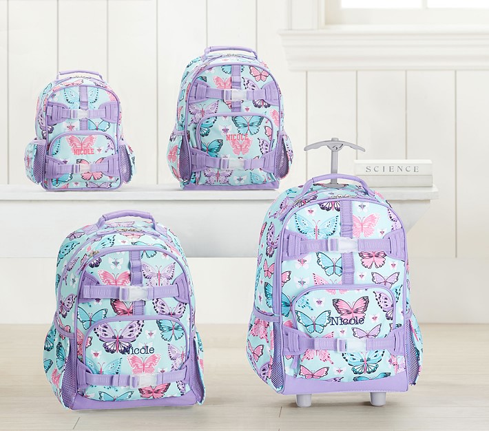 Mackenzie Aqua Lavender Pretty Butterflies Backpacks