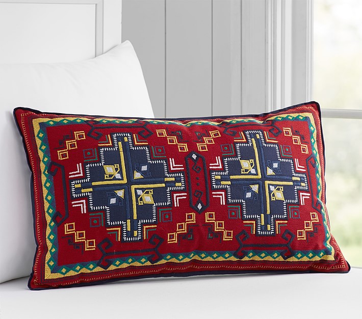 Colton Embroidered Lumbar Pillow