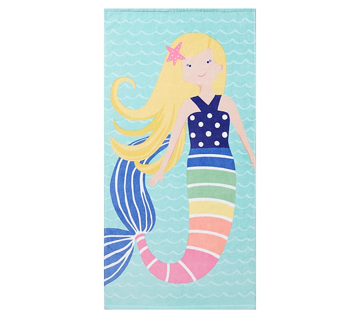 Rainbow Mermaid Mini Beach Towel Blonde