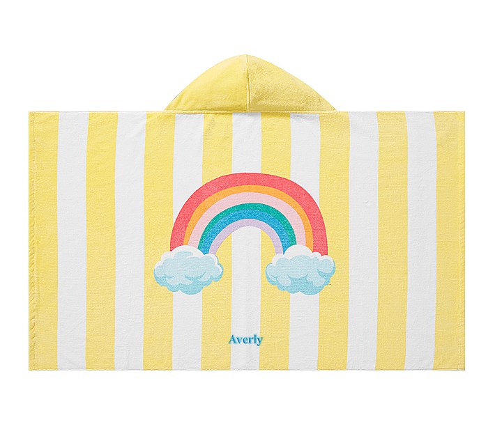 Rainbow Stripe Kid Beach Hooded Towel