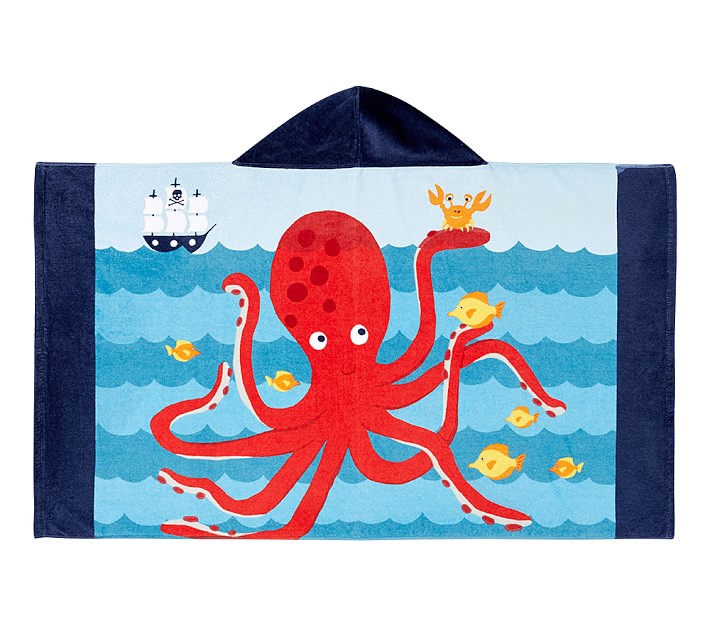 Classic Octopus Kid Beach Hooded Towel Boy