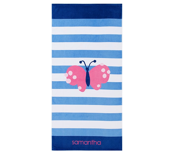 Butterfly Classic Stripe Kid Beach Towel
