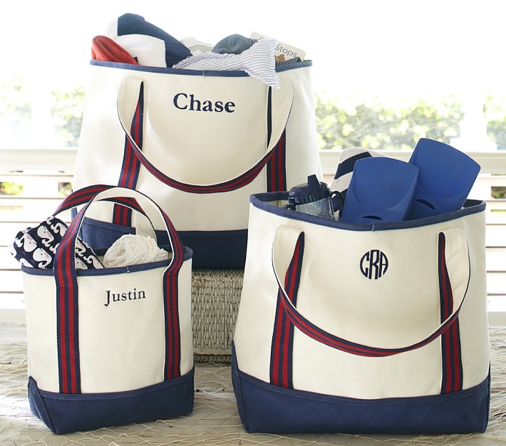 Navy/Red Family Tote