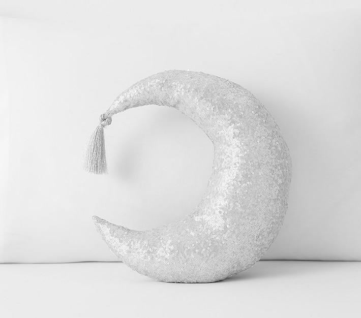 Sequin Moon Pillow