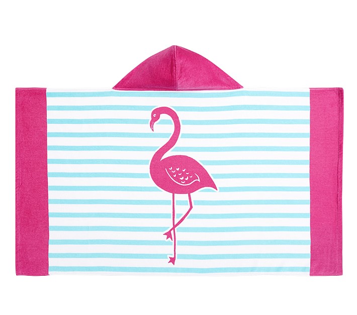 Breton Stripe Flamingo Kid Beach Hooded Towel