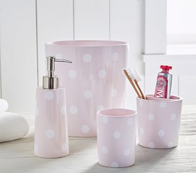 Pink Dot Kids Bathroom Set | Pottery Barn Kids