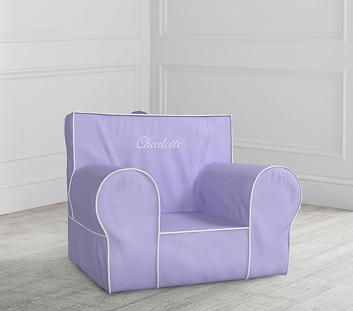 Kids Anywhere Chair&#174;, Lavender with White Piping Slipcover Only