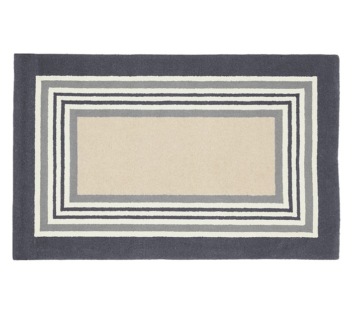 Tailored Striped Rug - Gray
