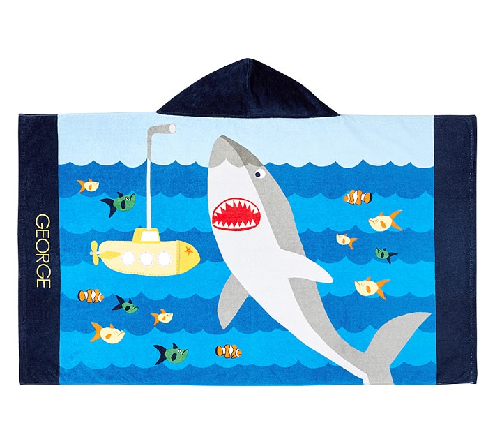 Classic Shark Kid Beach Hooded Towel
