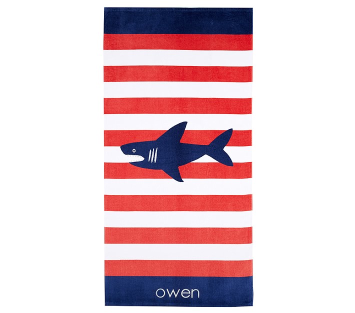 Shark Stripe Kid Beach Towel