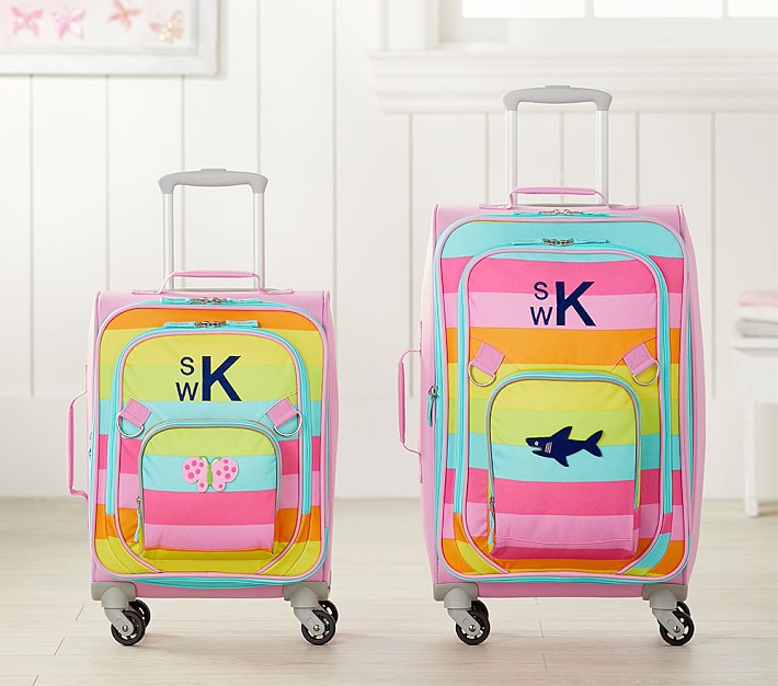 Fairfax Pink Rainbow Stripe Luggage Collection