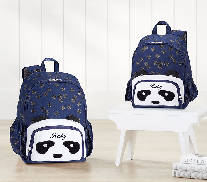 Mackenzie Critter Navy Panda Backpacks