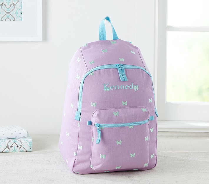 Taylor Lavender Butterfly Embroidered Sleepover Backpack