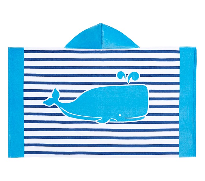 Breton Stripe Whale Kid Beach Hooded Towel Boy