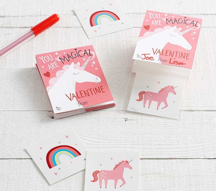 Unicorn Tattoos Valentine's Day Card Set