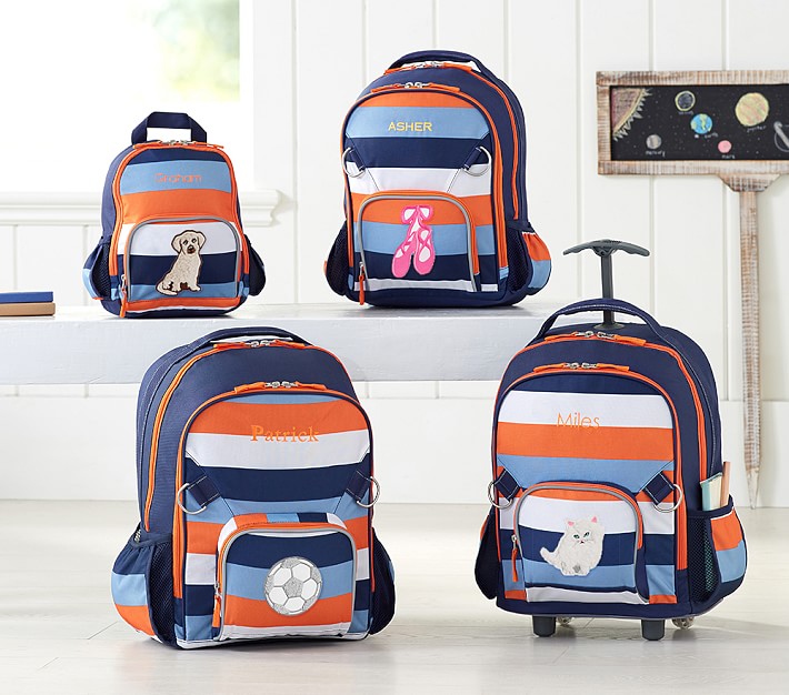 Fairfax Navy/Orange Multicolor Stripe Backpacks