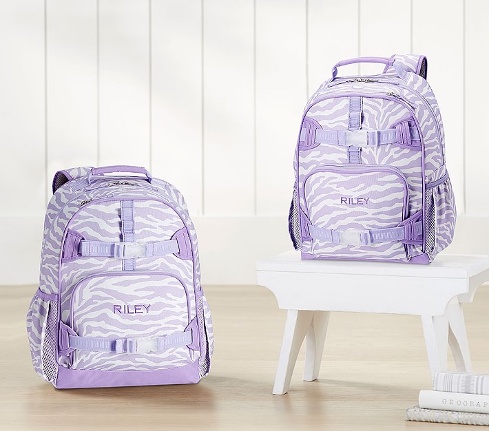 Mackenzie Lavender Zebra Stripes Backpacks