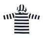 Rugby Stripe Kid Cover Up  Navy