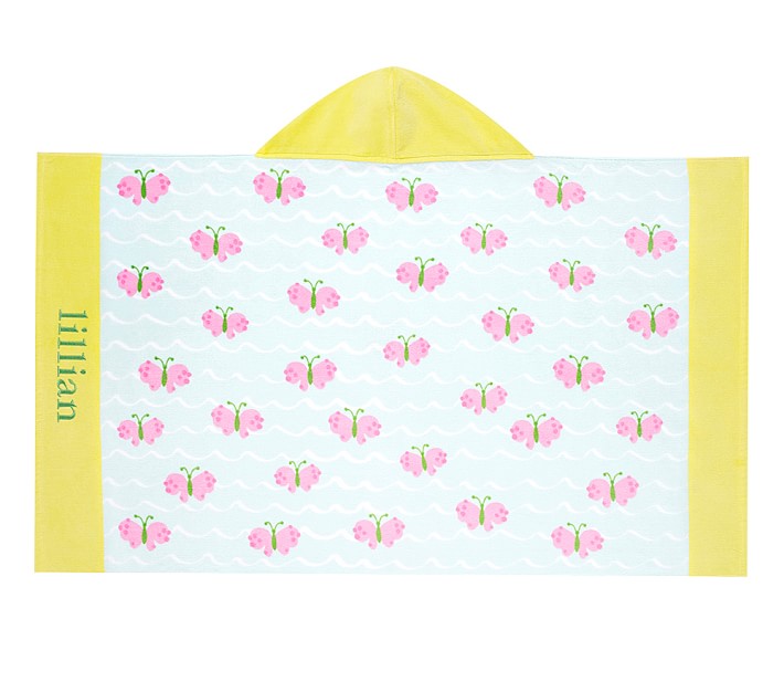 Allover Butterfly Kid Beach Hooded Towel Spring18