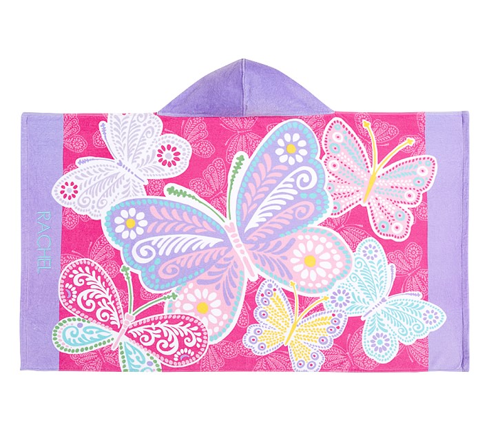 Classic Butterfly Kid Beach Hooded Towel